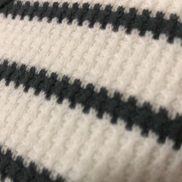 Lou & Grey Striped Thermal LongSleeve-Sz L-Relaxed Boxy Fit-Spruce Green-Cotton - Picture 4 of 14